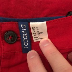 Size 32 Waist Red H&M shorts